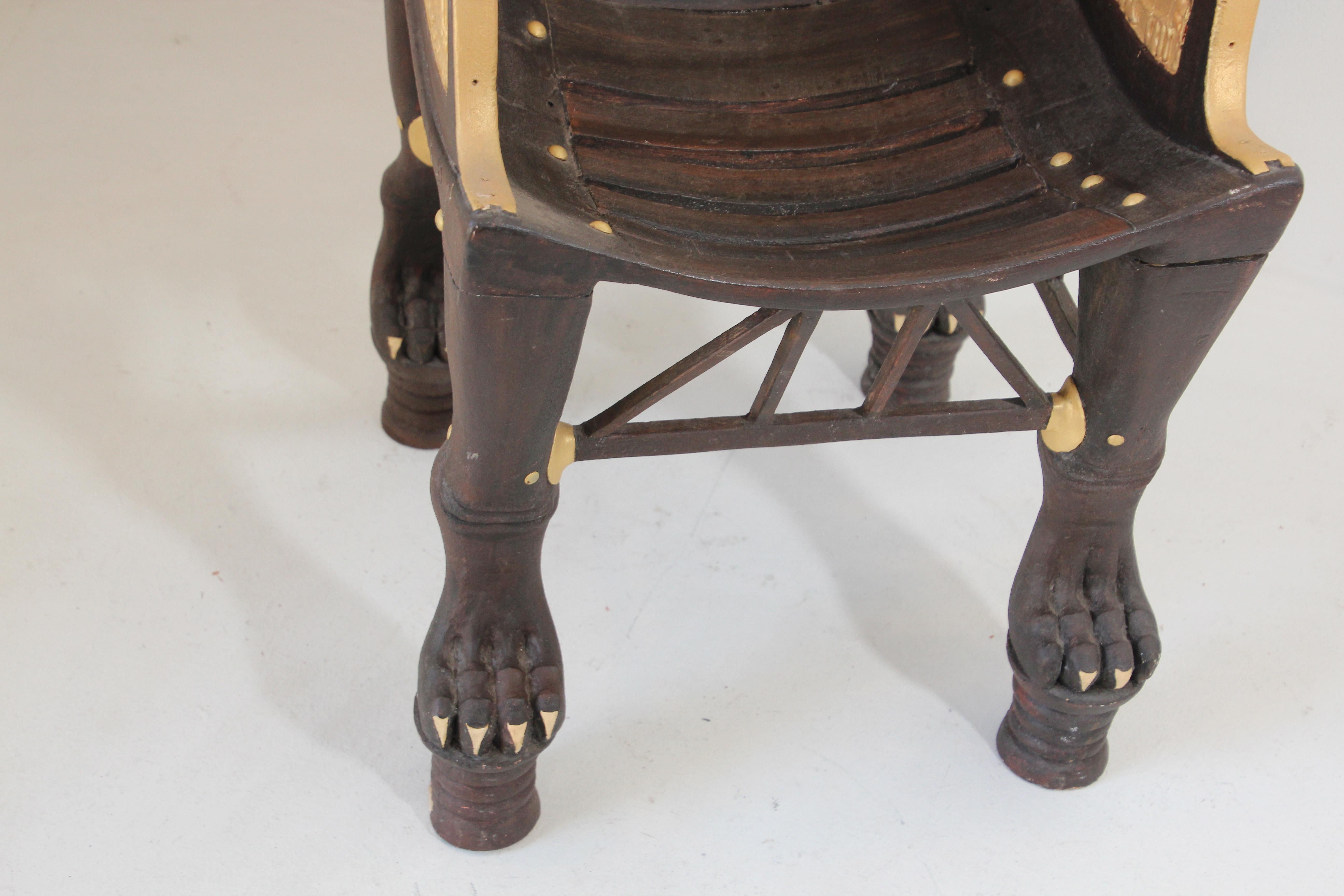 Egyptian Revival Giltwood Throne Child Chair 10