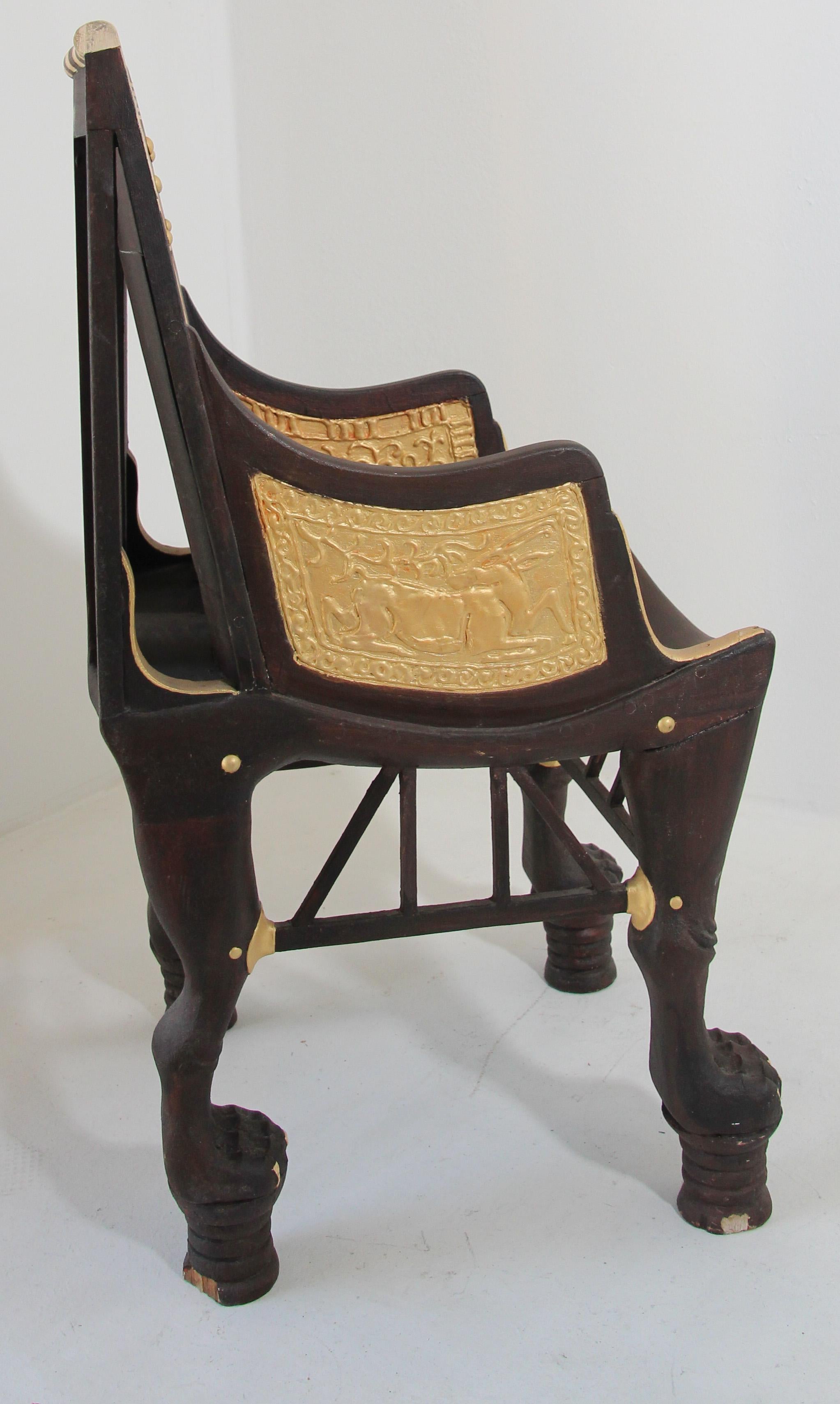 Egyptian Revival Giltwood Throne Child Chair 13