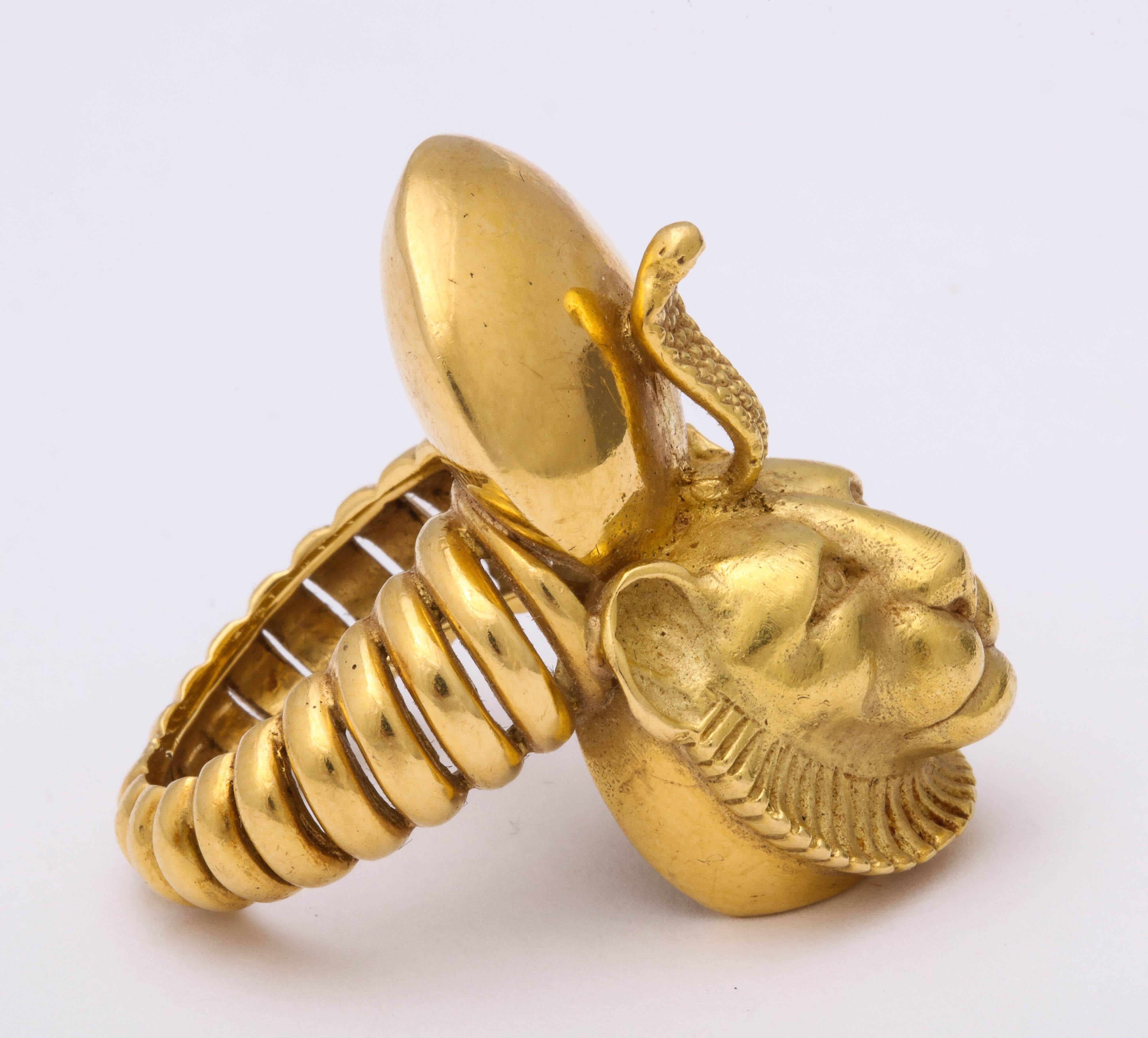 Women's Egyptian Revival Gold Ring