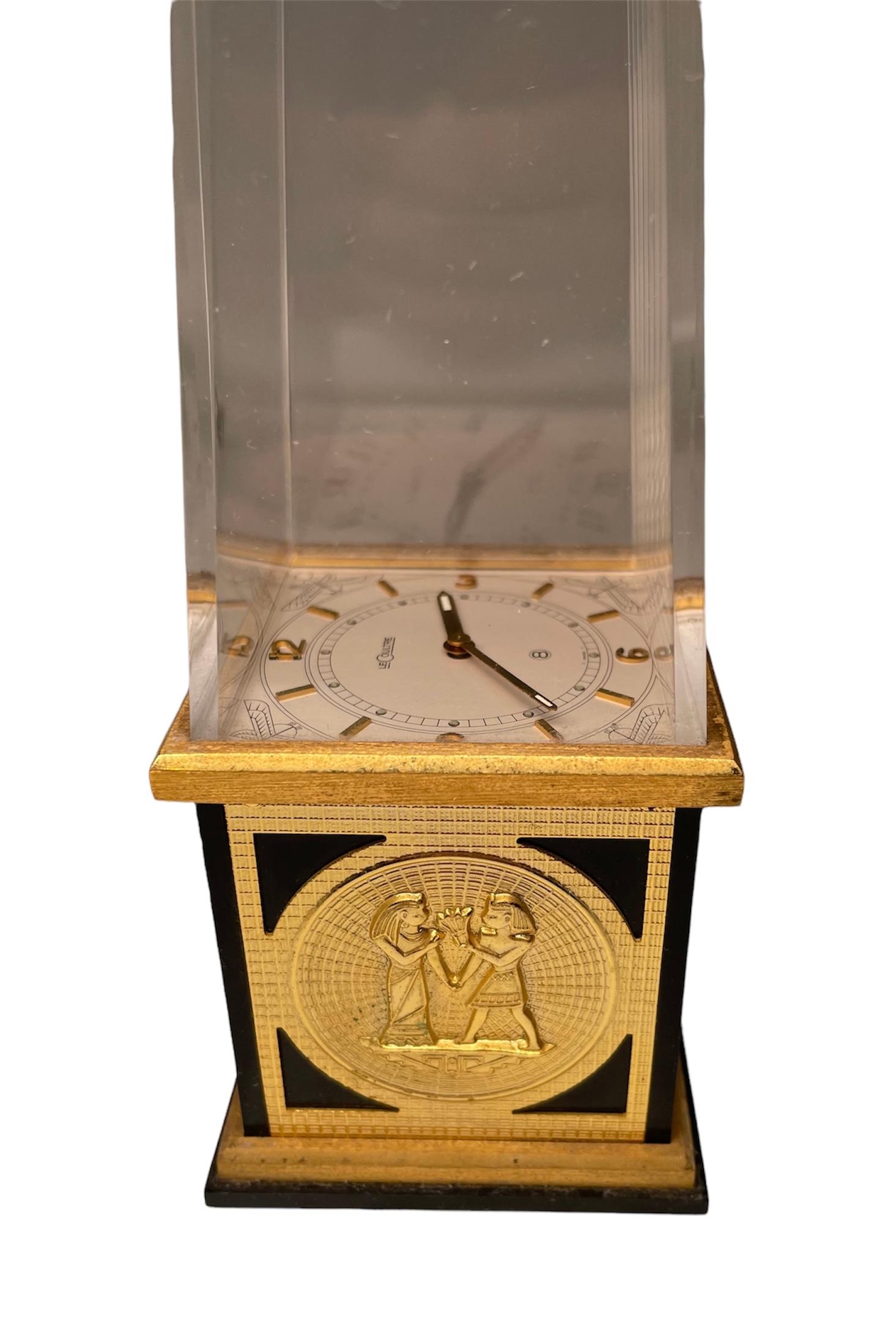 Egyptian Revival Jaeger LeCoultre Desk/Table Clock In Good Condition In Guaynabo, PR
