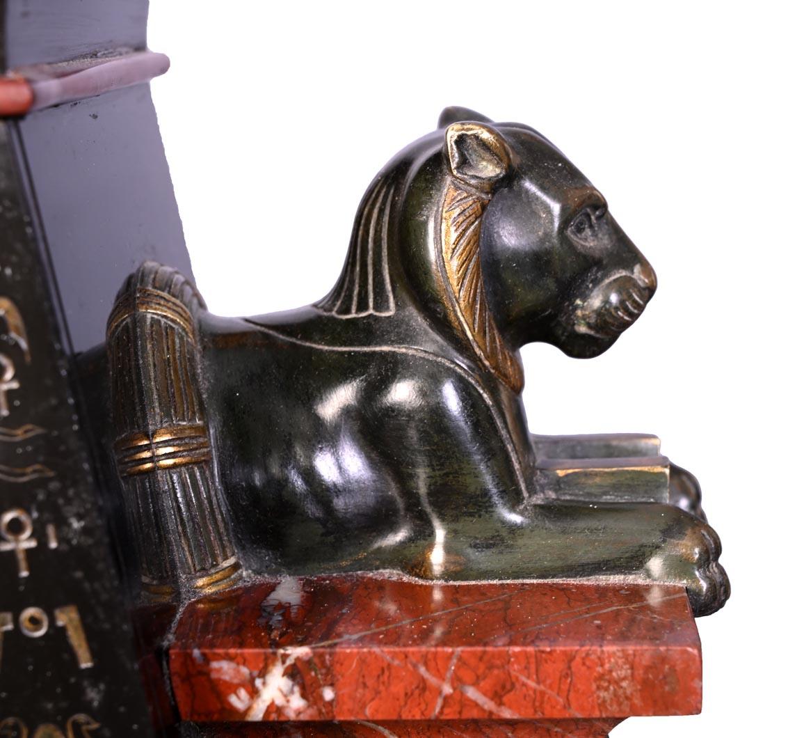 Egyptian Revival Mantel Clock,  19th Century For Sale 8