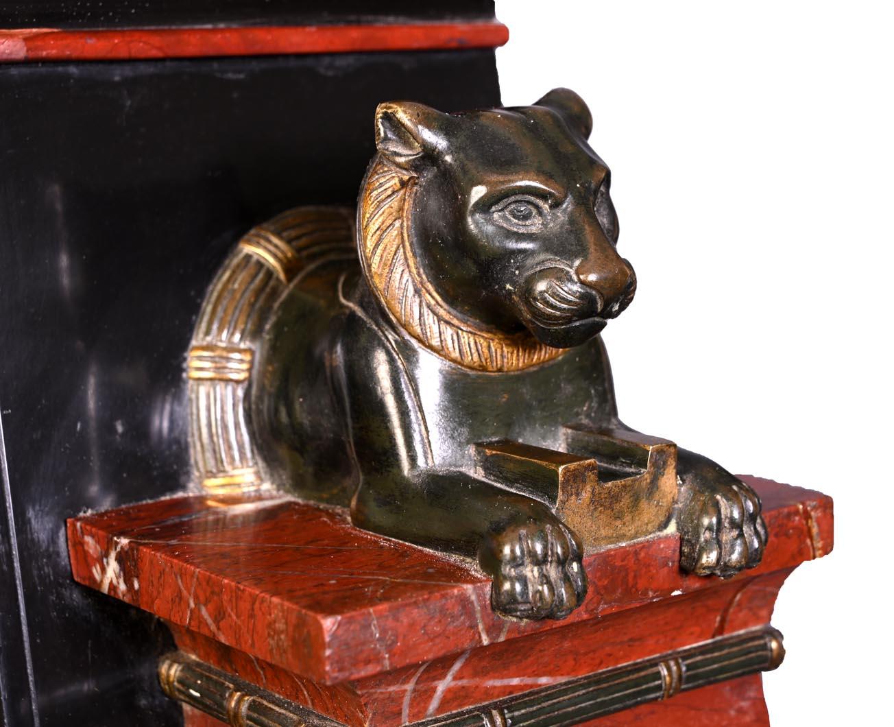 Egyptian Revival Mantel Clock,  19th Century For Sale 9
