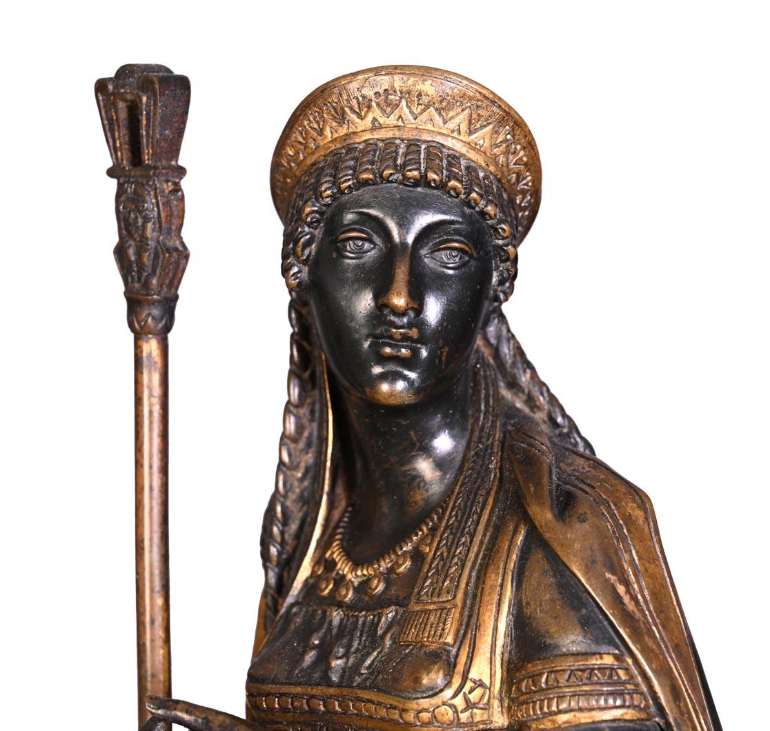 French Egyptian Revival Mantel Clock,  19th Century For Sale