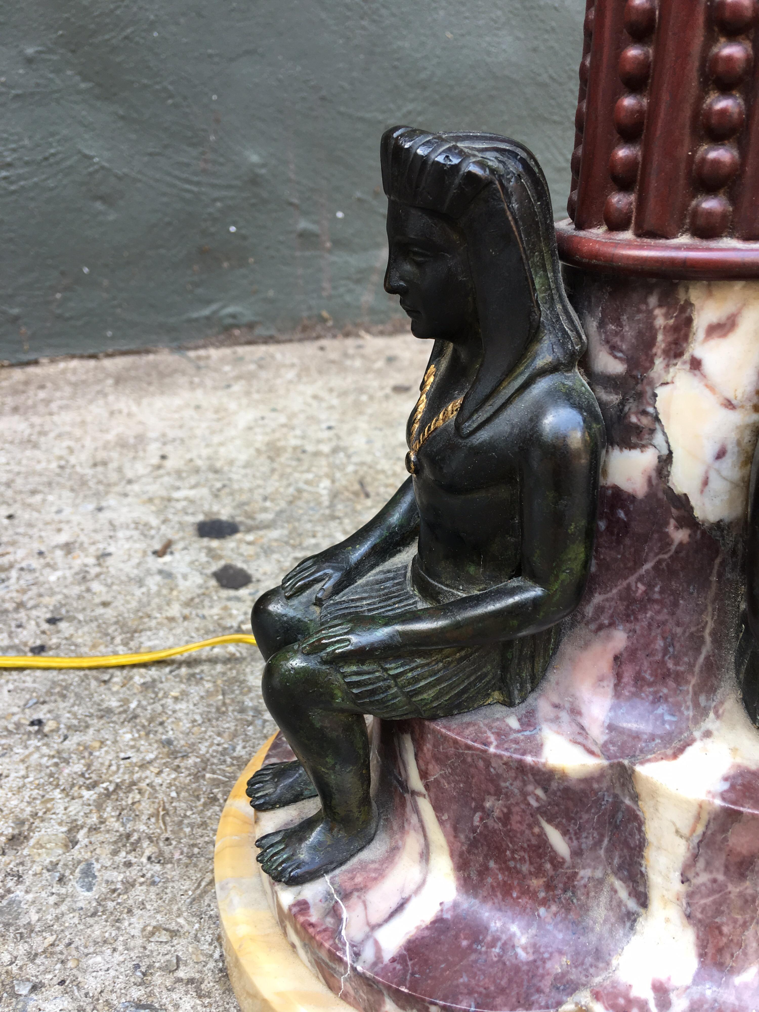 Egyptian Revival Marble Lamp at 1stDibs egyptian lamps for sale