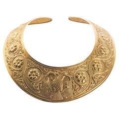 Egyptian Revival Massive Gold Collar Necklace