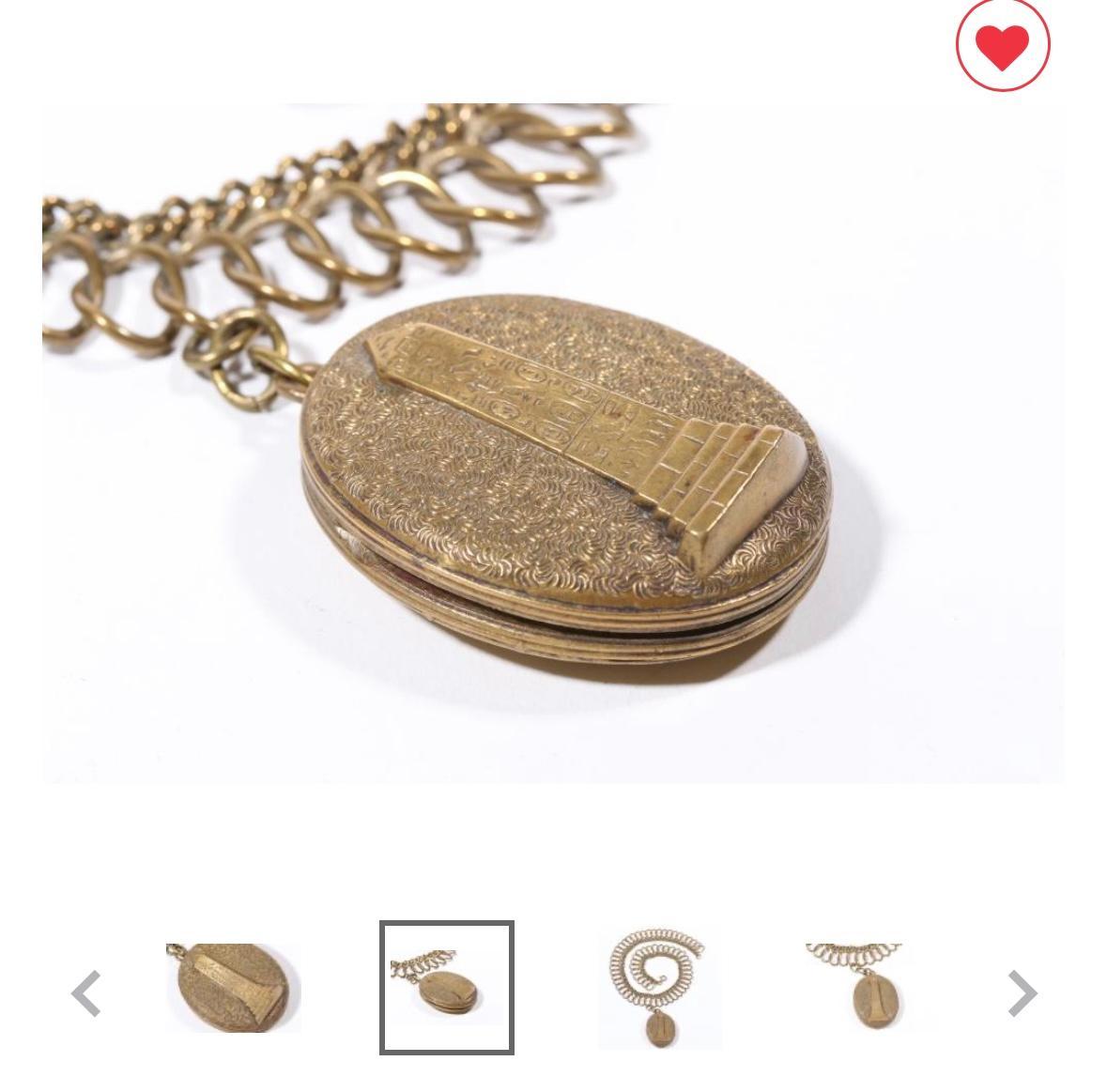 Collier médaillon néo-égyptien Art déco victorien avec obélisques hiéroglyphiques en vente 4
