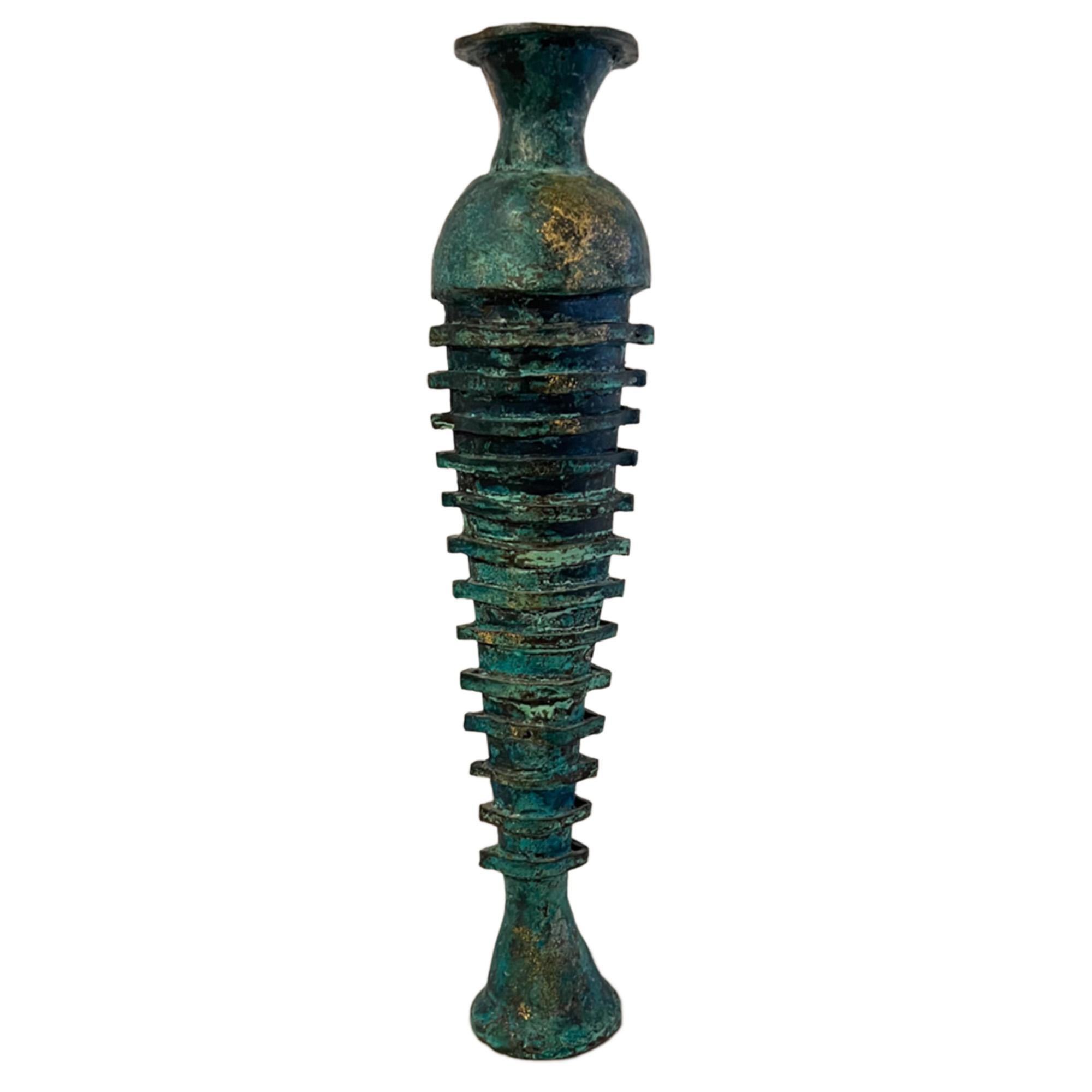 Dorato Vaso in bronzo patinato e dorato di epoca rinascimentale egiziana Circa 1990 in vendita