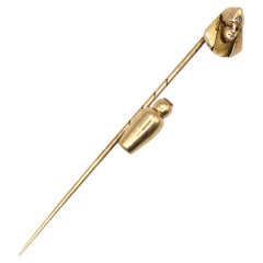 Egyptian Revival Pharaoh Pin Brooch Old Mine Diamond, 1920