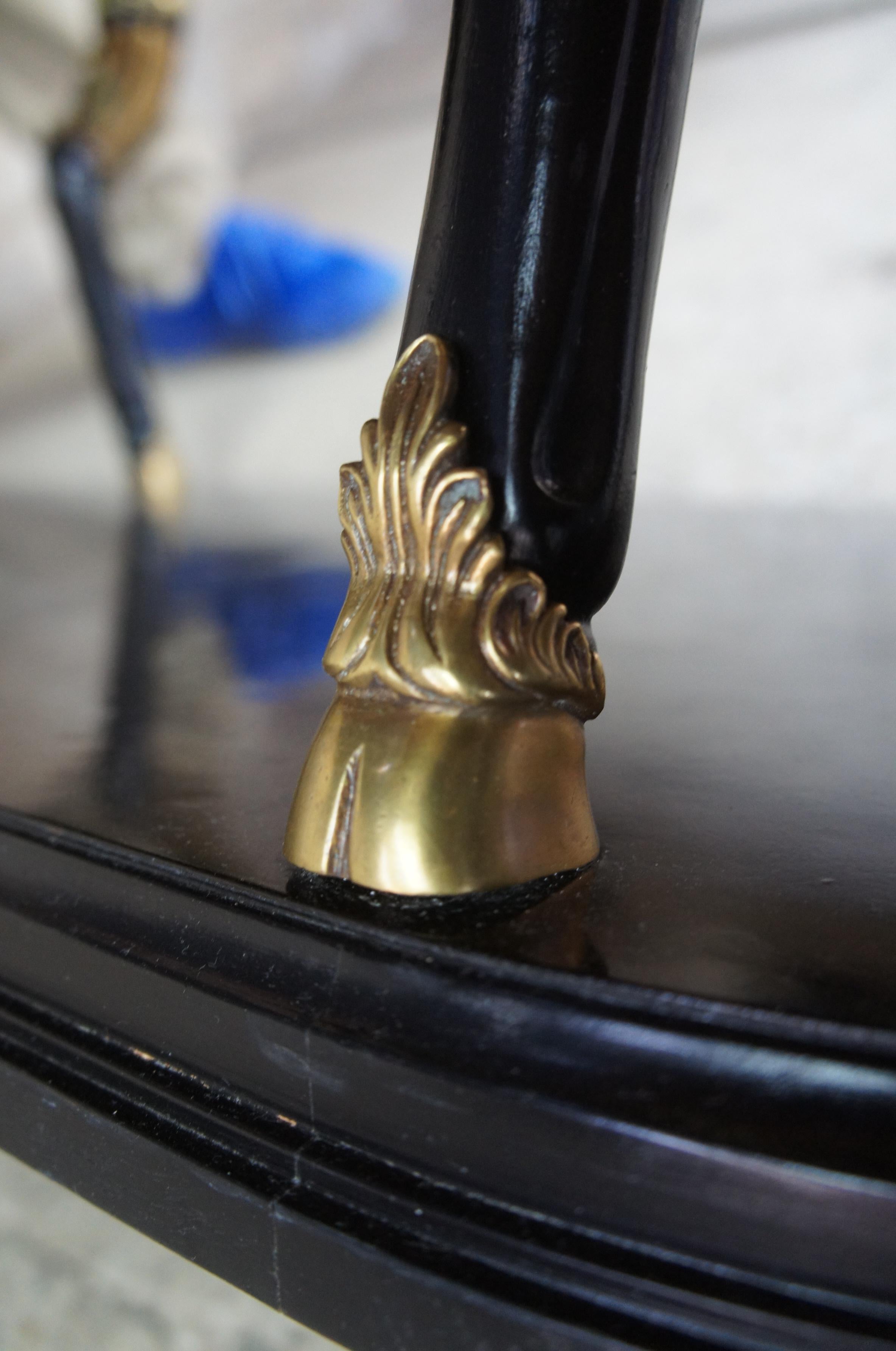Egyptian Revival Regency Oval Coffee Table Neoclassical Figural Caryatid Vintage 6