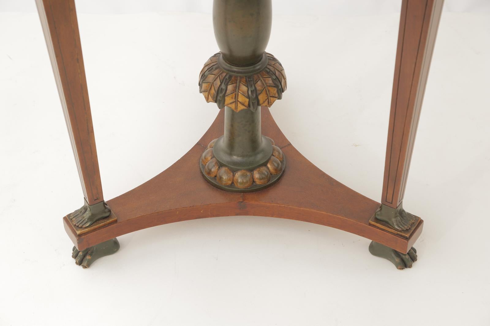 American Egyptian Revival Rosewood Table with Articulated Feet For Sale