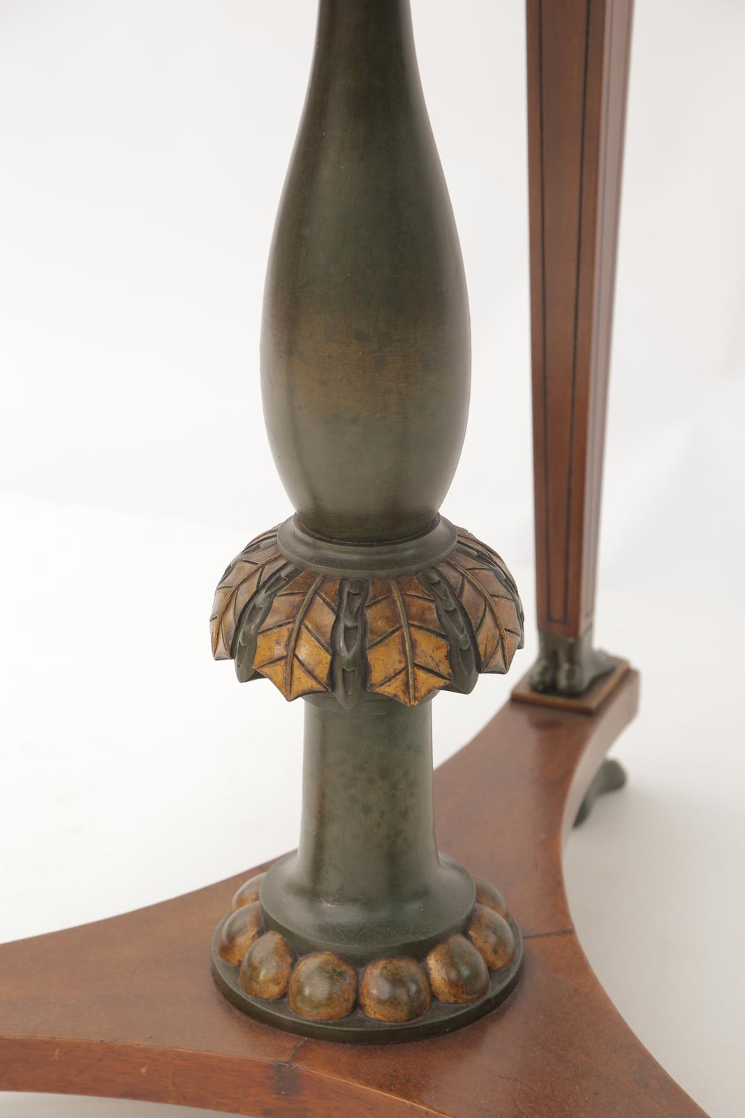 20th Century Egyptian Revival Rosewood Table with Articulated Feet For Sale