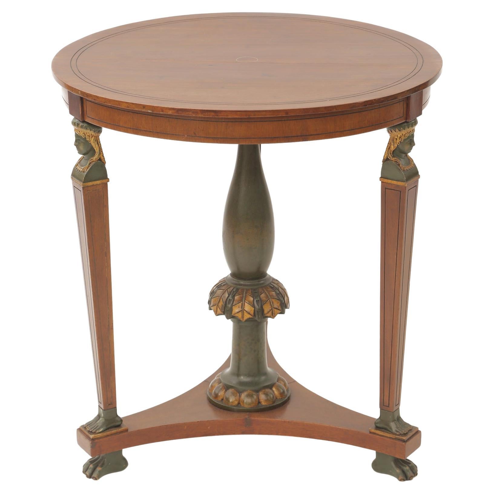 Egyptian Revival Rosewood Table with Articulated Feet For Sale