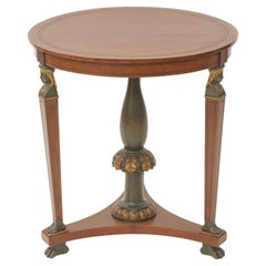 Retro Egyptian Revival Rosewood Table with Articulated Feet