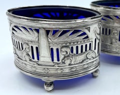 Egyptian Revival Silver Salt Cellars