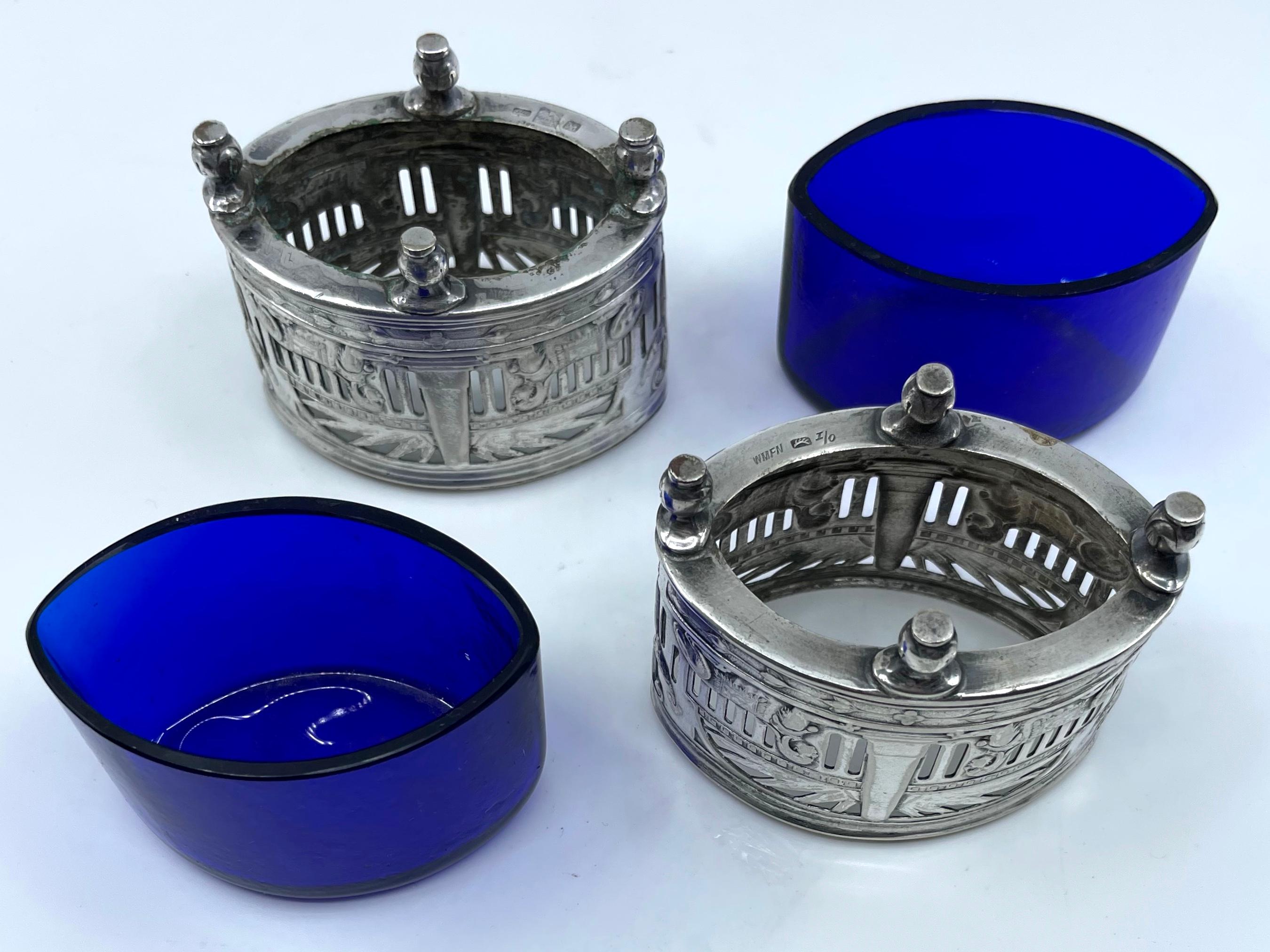 Egyptian Revival Silver Salt Cellars For Sale 1