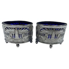 Egyptian Revival Silver Salt Cellars