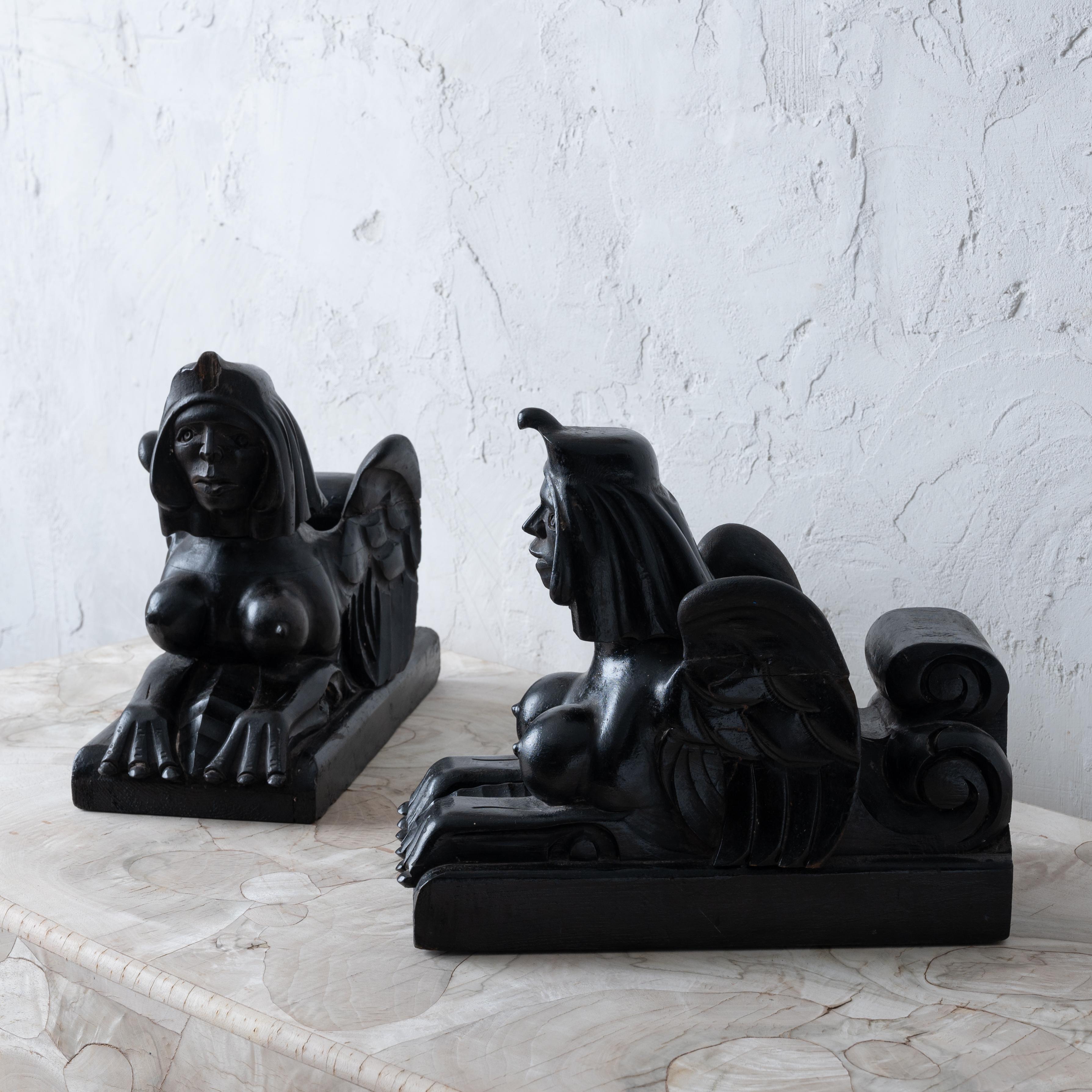 Egyptian Revival Sphinx Carvings, c.1880 In Good Condition For Sale In Savannah, GA