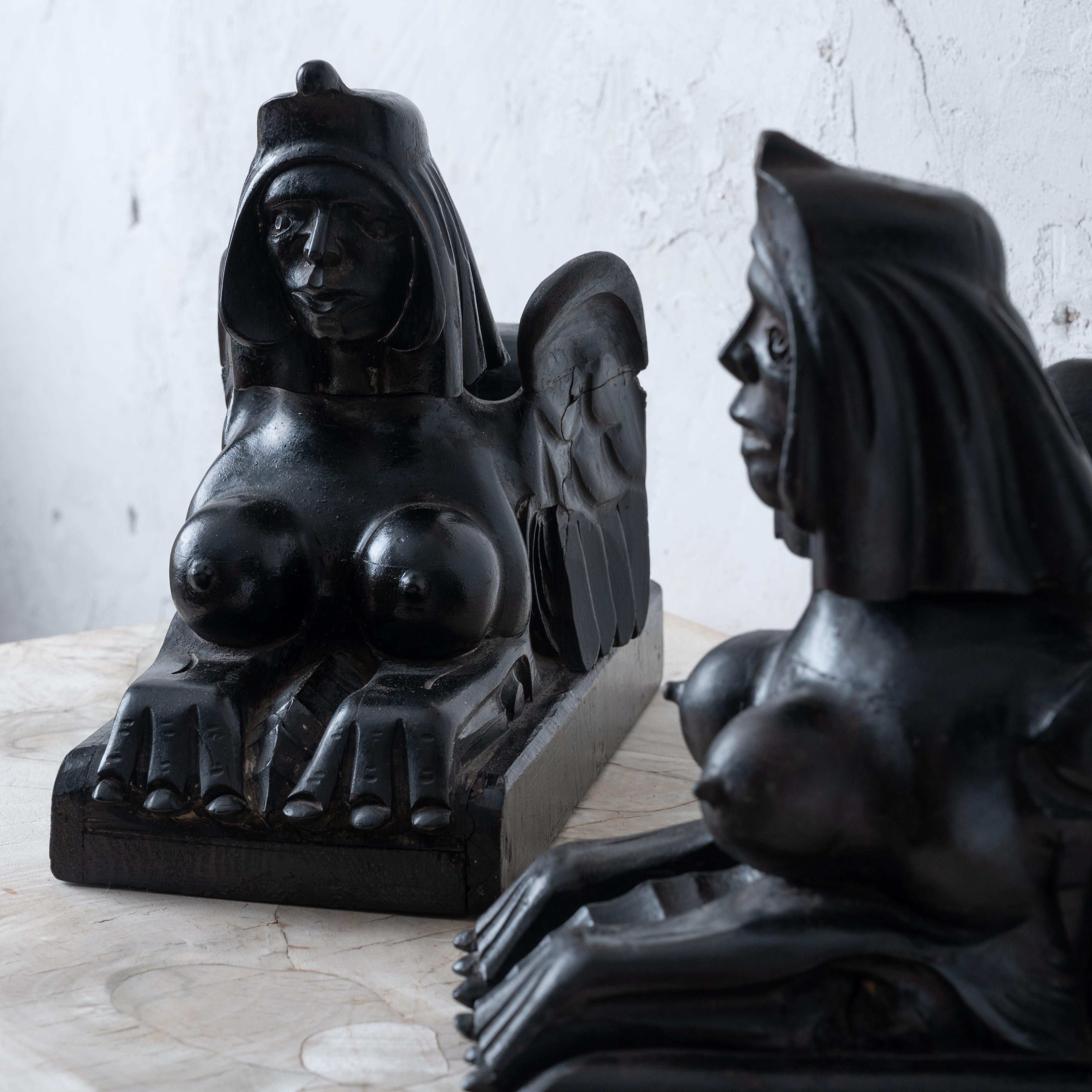 Late 19th Century Egyptian Revival Sphinx Carvings, c.1880 For Sale