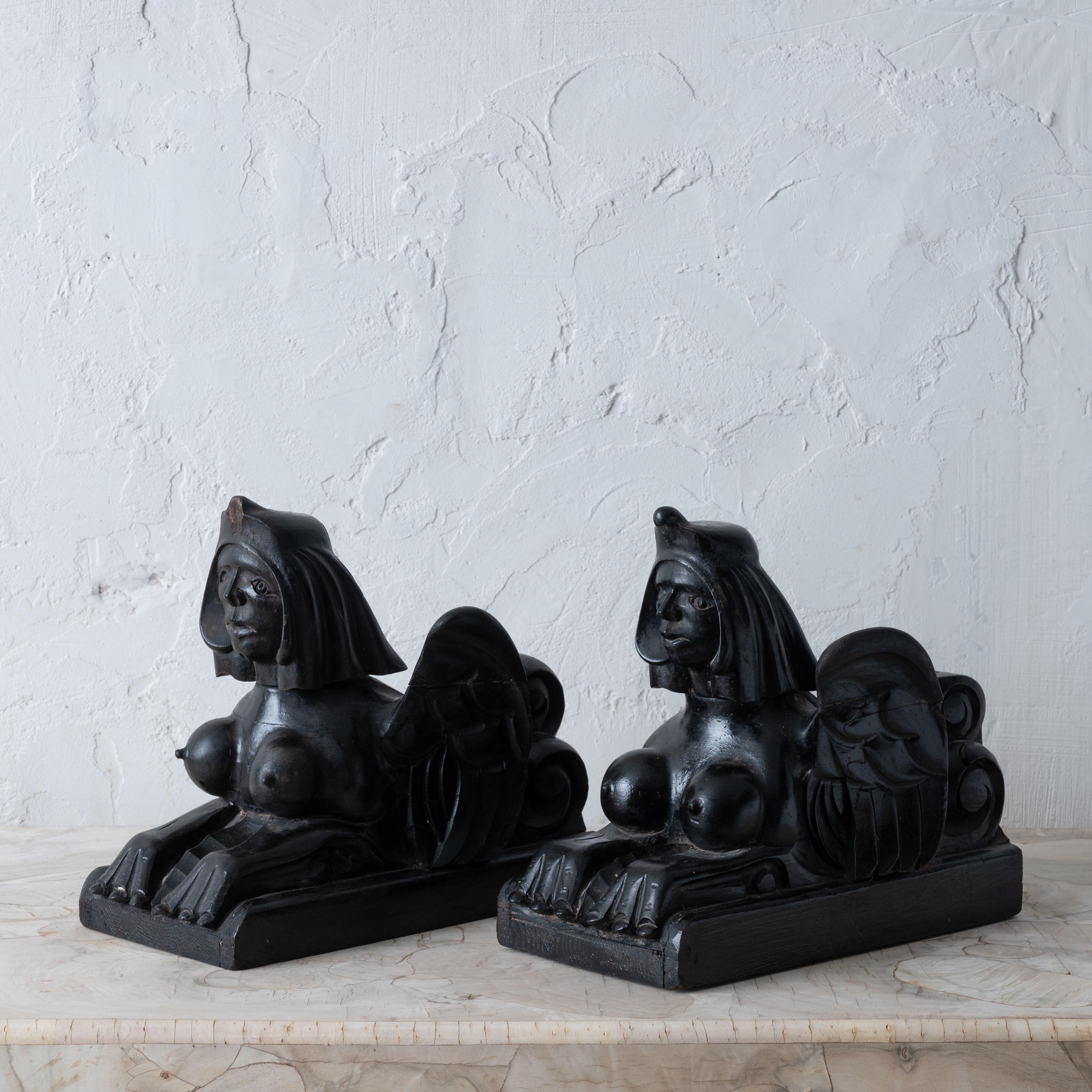 Egyptian Revival Sphinx Carvings, c.1880 For Sale 1