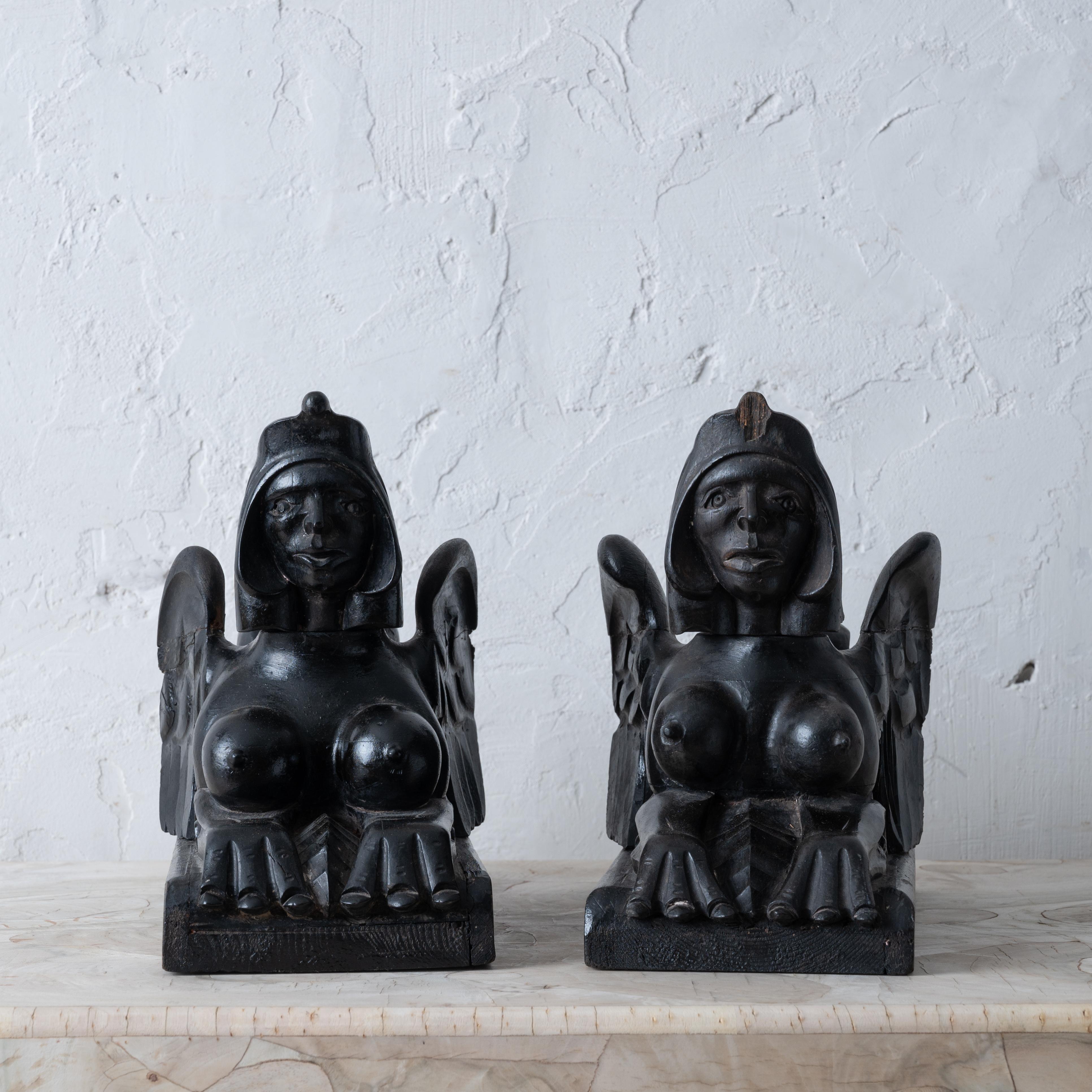 Egyptian Revival Sphinx Carvings, c.1880 For Sale 2