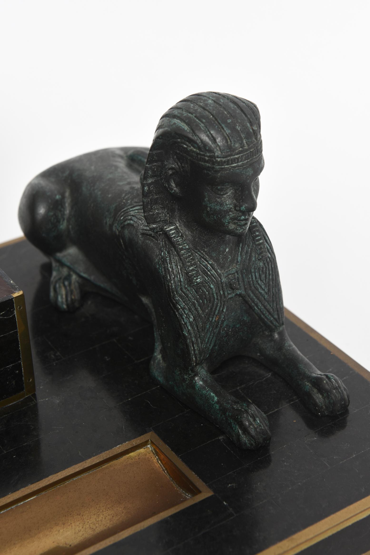 20th Century Egyptian Revival Sphinx Inkwell by Maitland Smith For Sale