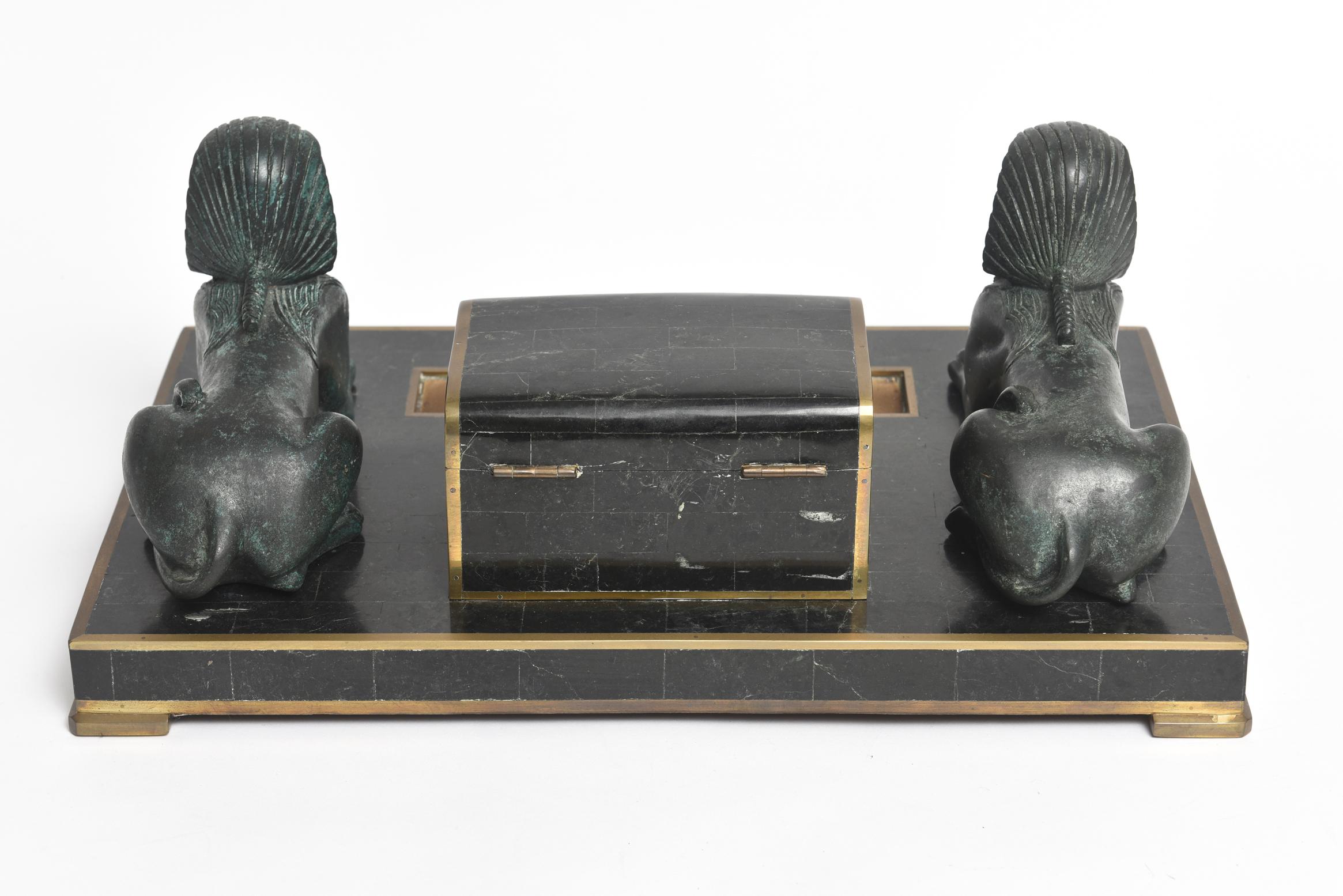 Sphinx-Tintenfass im ägyptischen Stil von Maitland Smith (Messing) im Angebot