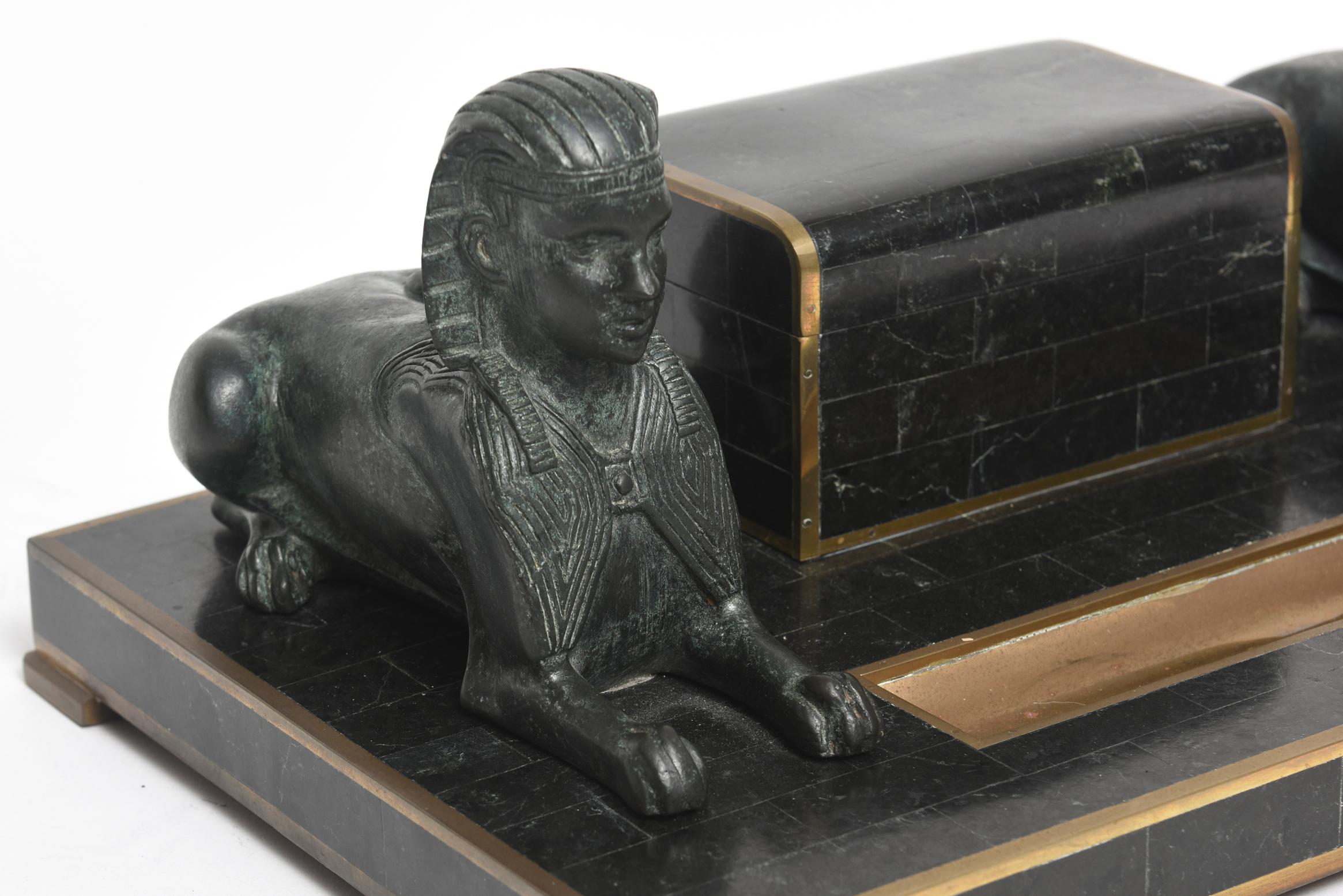 Egyptian Revival Sphinx Inkwell by Maitland Smith For Sale 2