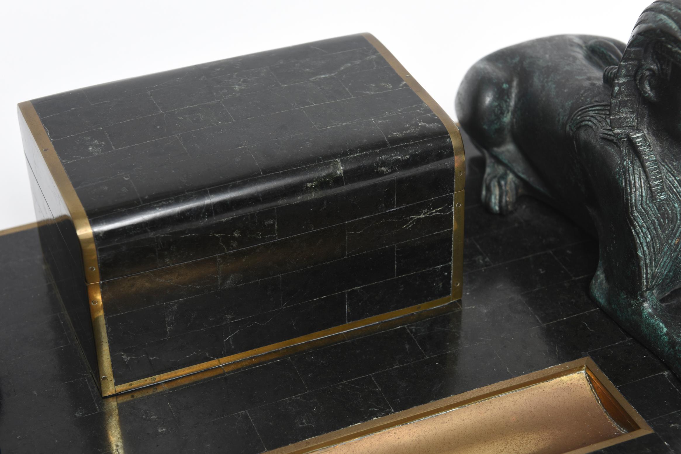 Egyptian Revival Sphinx Inkwell by Maitland Smith For Sale 3