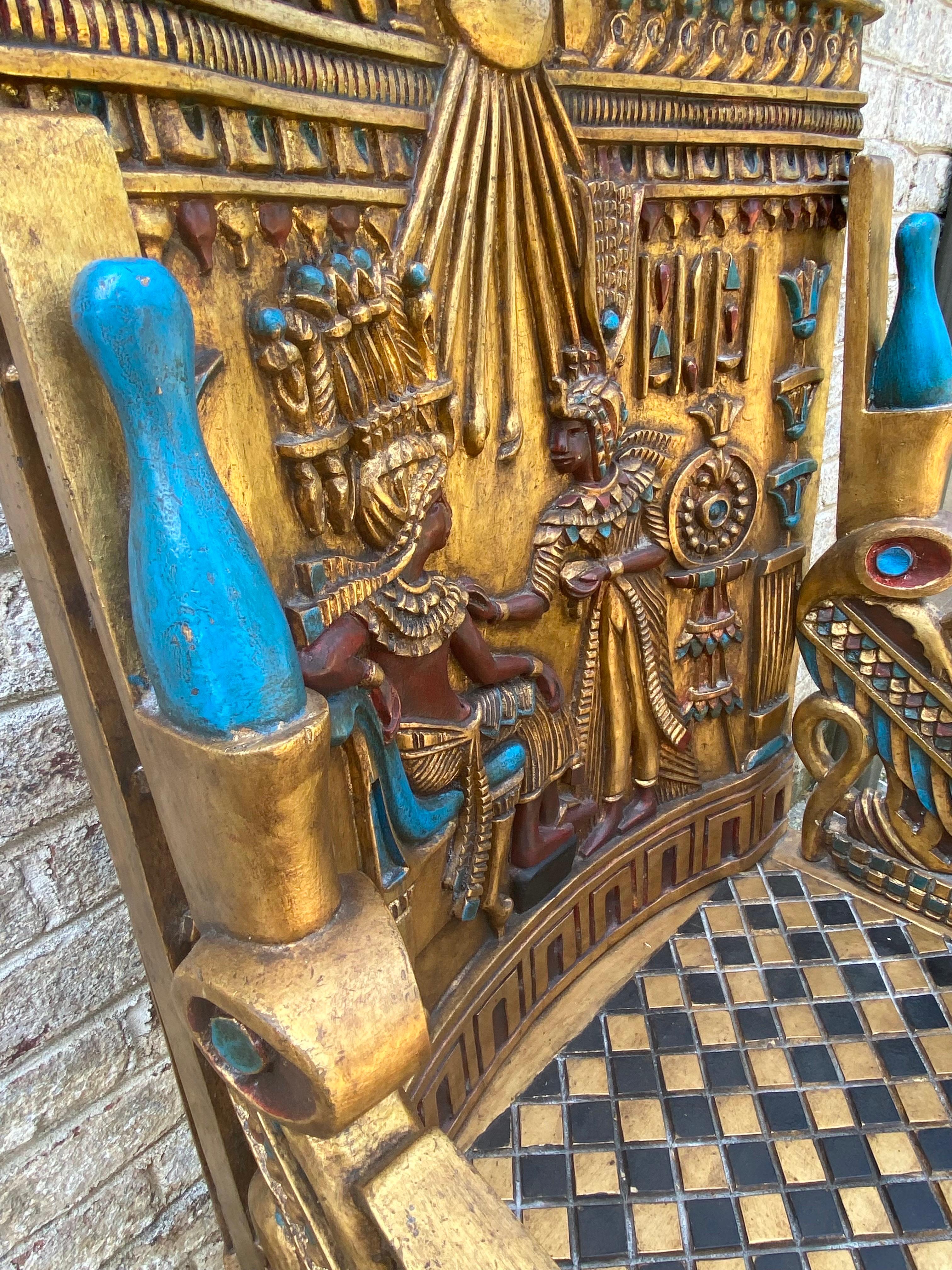 Egyptian Revival Style Throne In Good Condition For Sale In East Hampton, NY