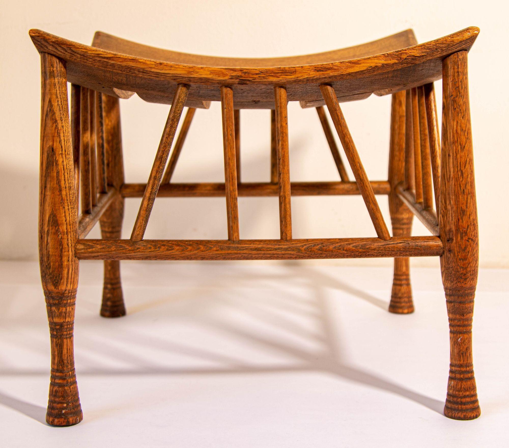 Hand-Crafted Egyptian Revival Thebes Stool, Liberty & Co Attributed Circa 1920s For Sale