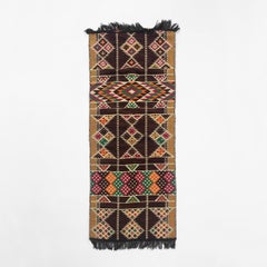 Egyptian Runner Rug Wall Hanging Vintage Bohemian Traditional North African