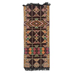 Egyptian Runner Rug Wall Hanging Used Bohemian Traditional North African