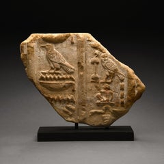 Egyptian Sandstone Relief featuring Hieroglyphs