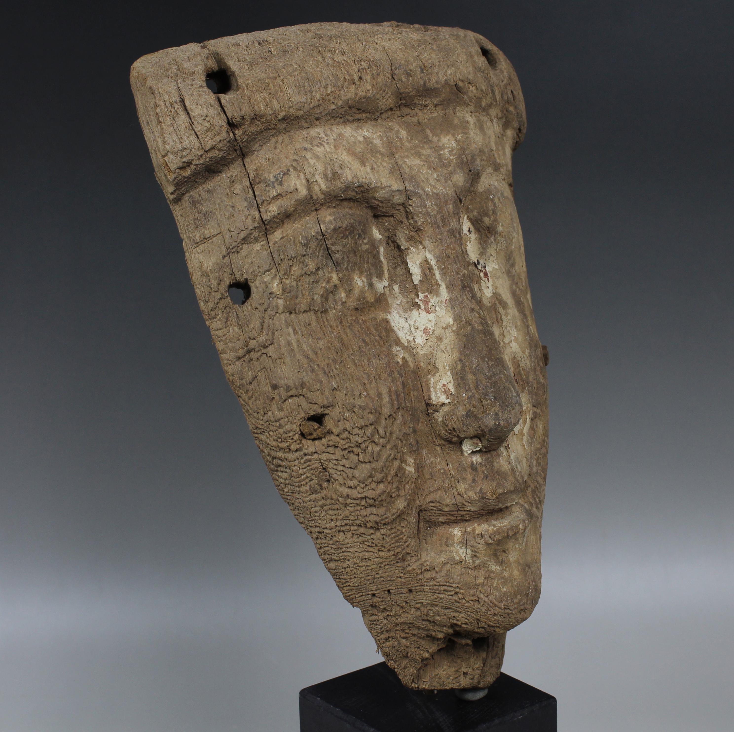 18th Century and Earlier Egyptian sarcophagus mummy mask 