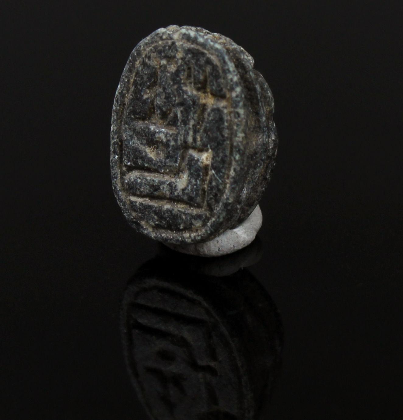18th Century and Earlier Egyptian scarab as a commemorative of Ramesses II or prenomen of Shoshenq III For Sale