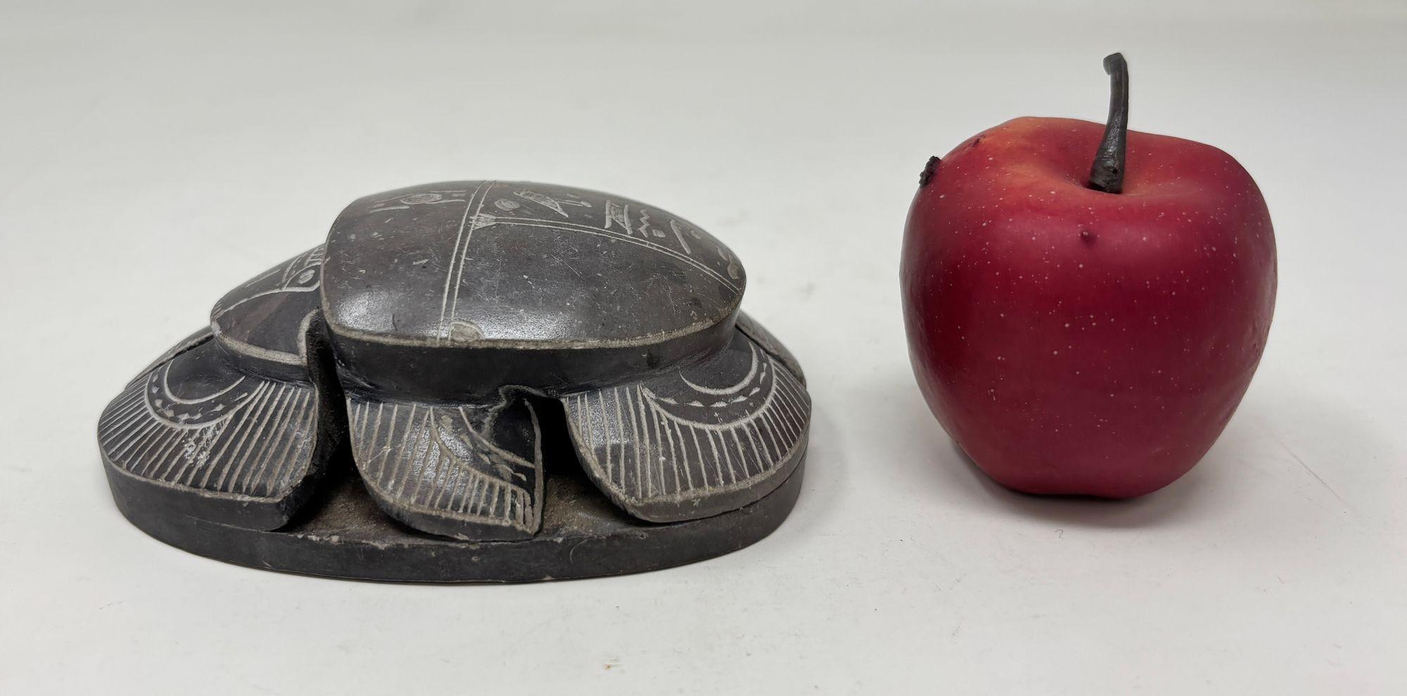 Egyptian Scarab Beetle Figurine Stone Figure Paperweight 5