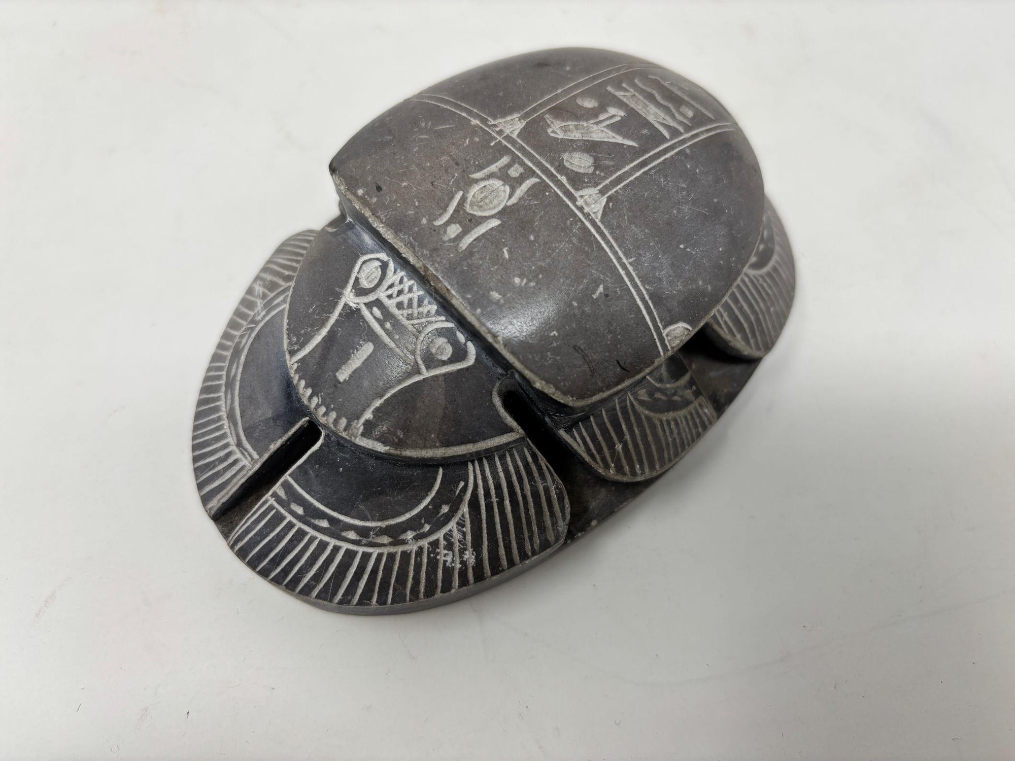 Egyptian Scarab Beetle Figurine Stone Figure Paperweight 6