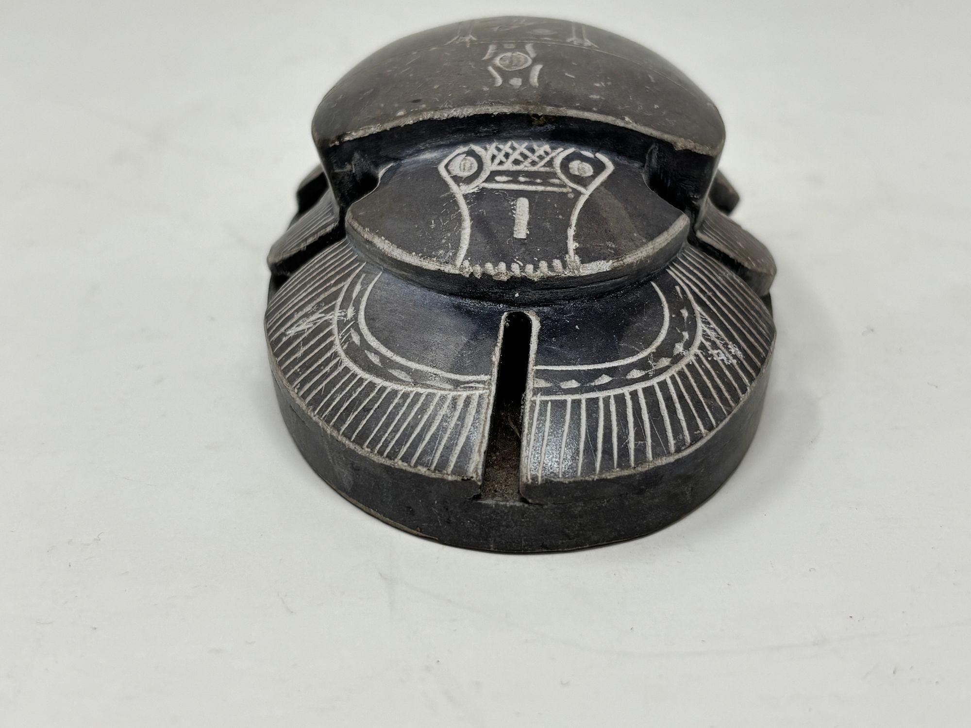 Hand-Carved Egyptian Scarab Beetle Figurine Stone Figure Paperweight