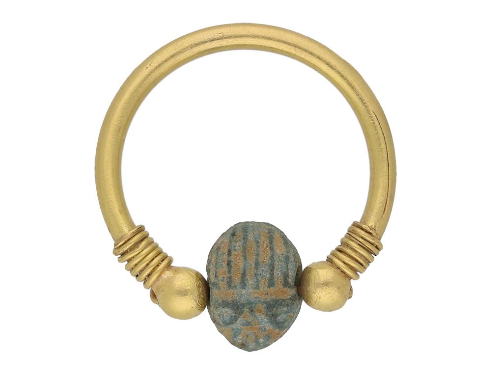 Ägyptischer Skarabäus-Drehring, ca. 664-332 v. Chr. im Zustand „Gut“ im Angebot in London, GB