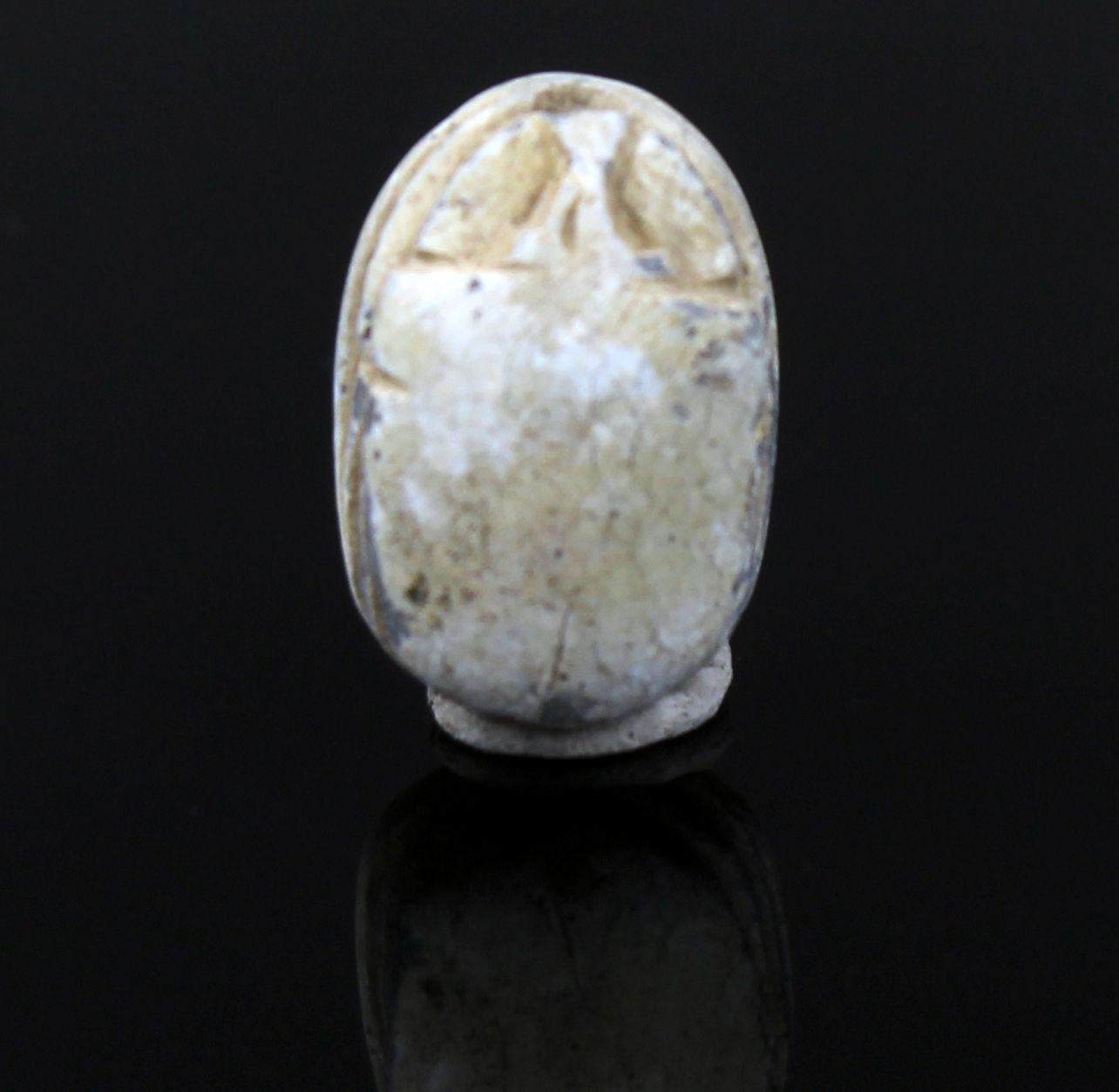 Stone Egyptian scarab with pseudo-hieroglyphic, Anra-type For Sale