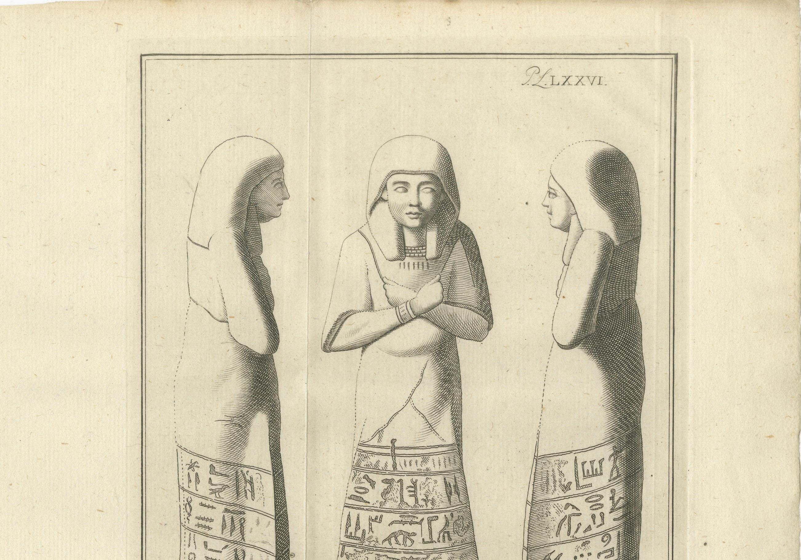 Ägyptische Shabti-Figur, dargestellt aus drei Winkeln, um 1776 (Niederländisch) im Angebot