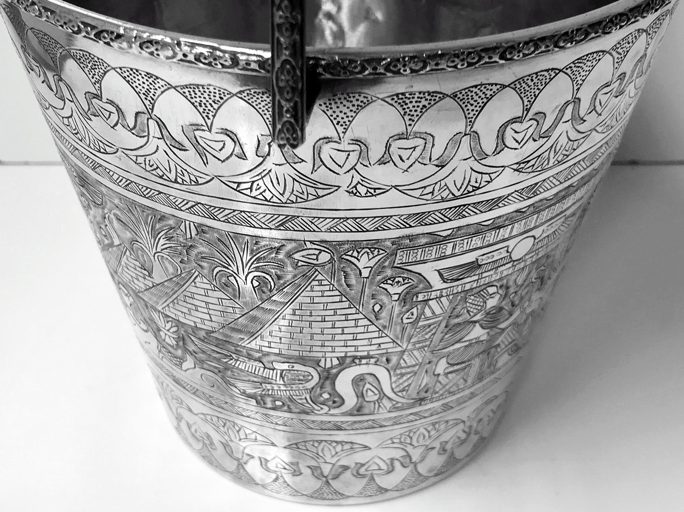 20th Century Egyptian Silver Wine Bucket, circa 1920 For Sale