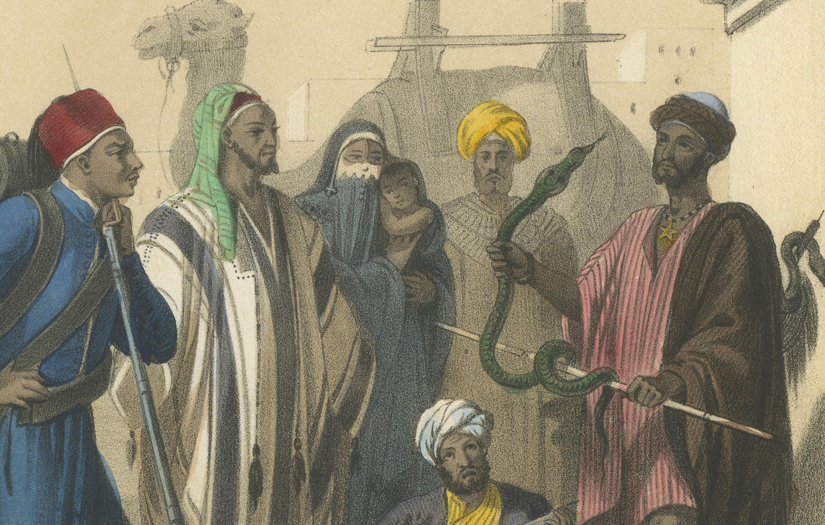 Egyptian Street Scene – Fellahs, Soldiers, and Snake Charmers, c.1845