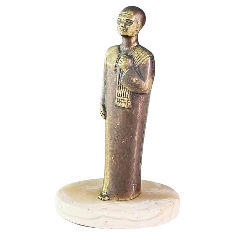 Ägyptischer Stil Messing & Marmor Figurative Skulptur