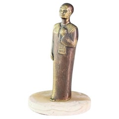 Egyptian Style Brass & Marble Figurative Sculpture