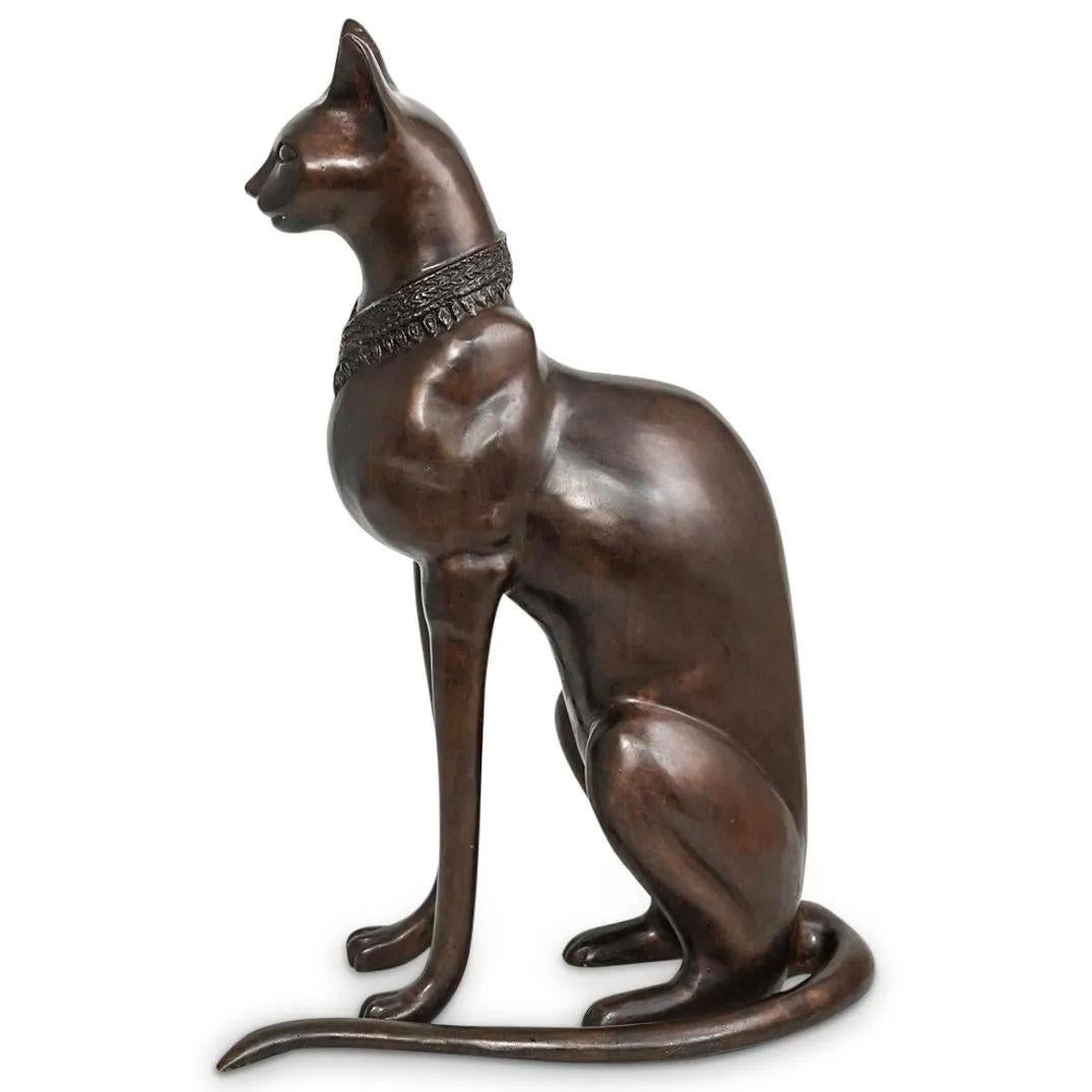 Egyptian style bronze cat sculpture.