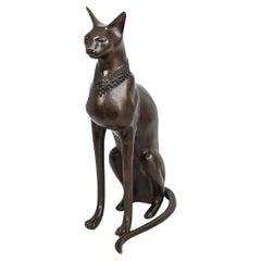 Egyptian Style Bronze Cat Sculpture