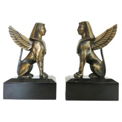 Ägyptischer Stil Bronze Sphinx Greifen Buchstützen