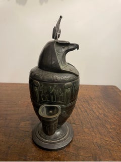 Egyptian Style Bronze Vase with Cover, Early 19th Century