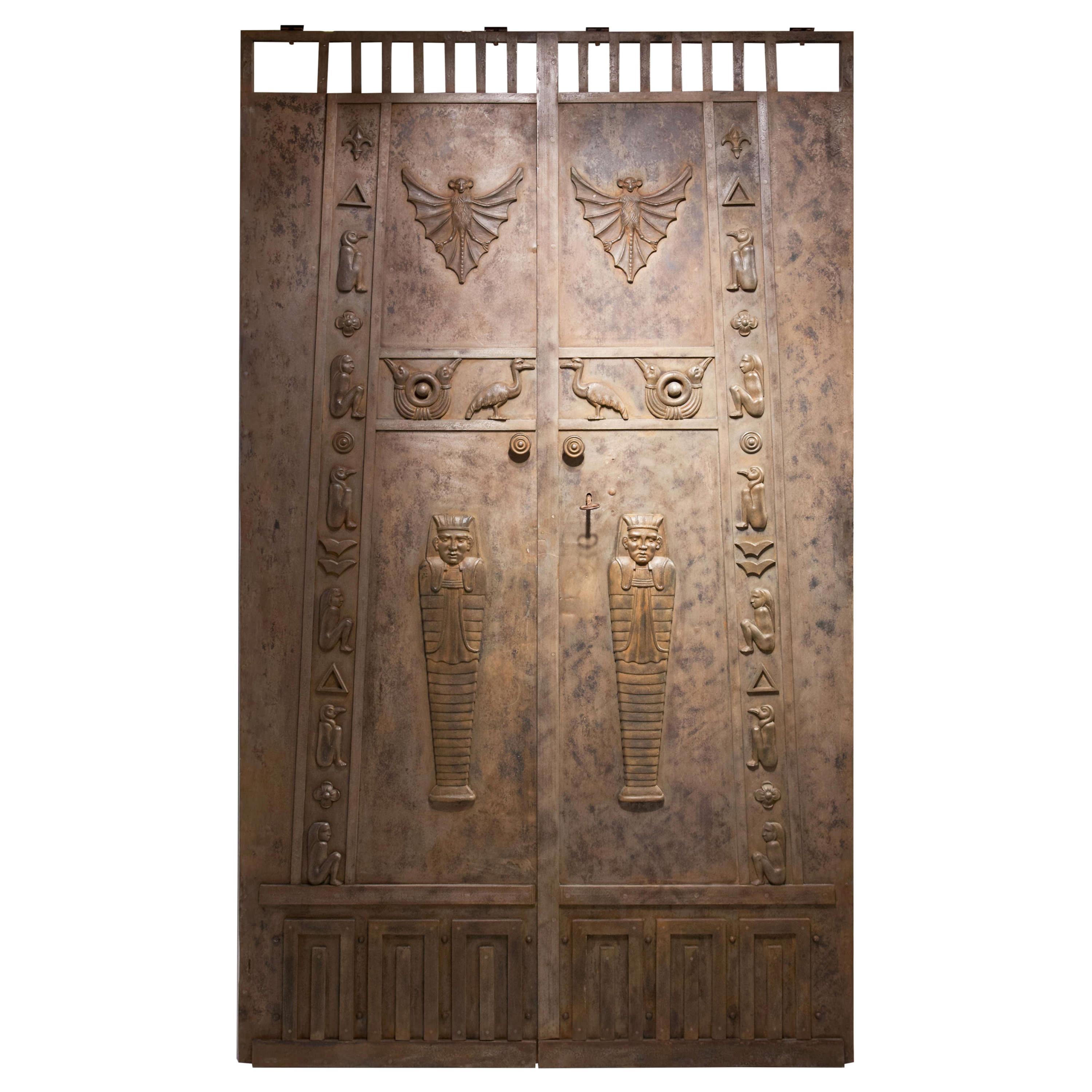 Egyptian Style Iron Doors, circa 1800 For Sale